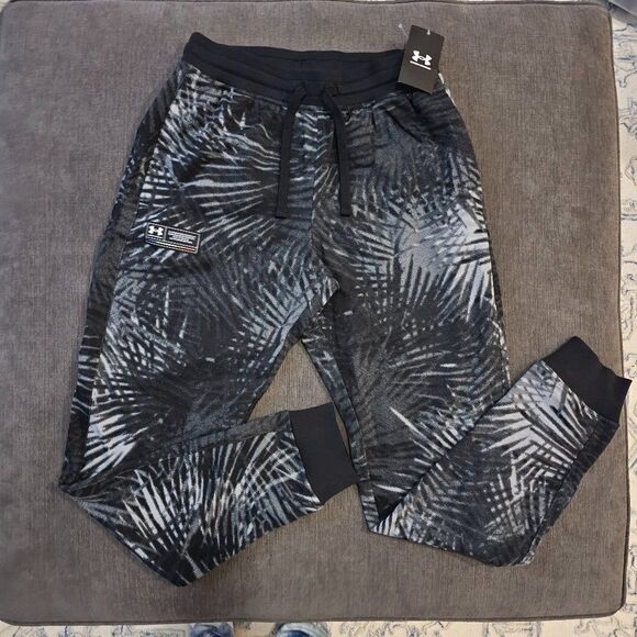 Under Armour Men's Rival Fleece Sport Palm Tree Print Jogger Pants Size Medium - Picture 1 of 12
